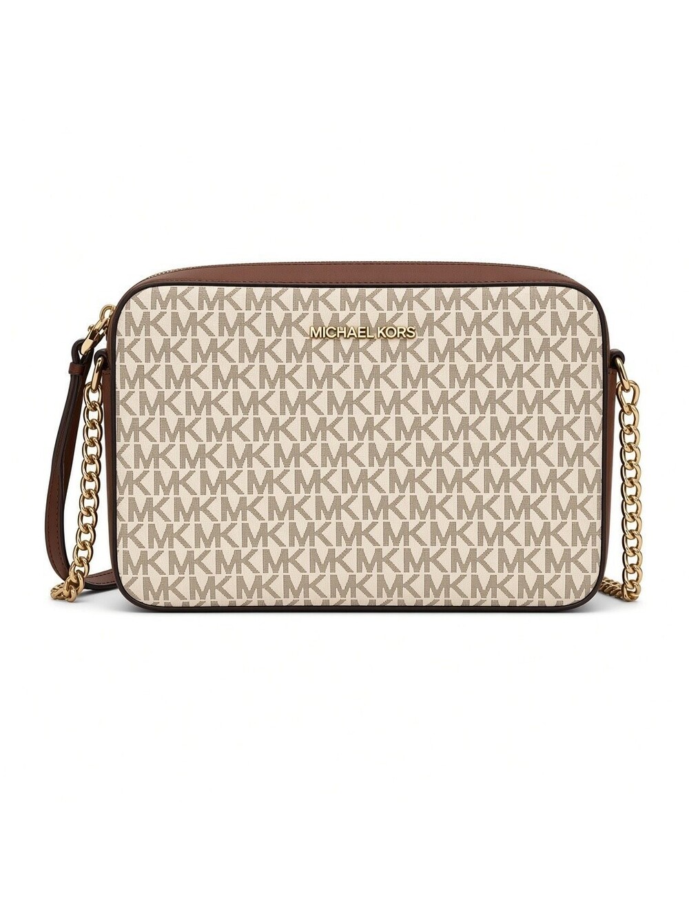 Brand New Michael Kors Jet Set Large Crossbody Bag Women’s Logo Print Canvas